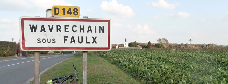 panneau d'entrée du village de wavrechain-sous-faulx